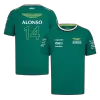 Fernando Alonso #14 Aston Martin Aramco F1 T-Shirt 2024 - ijersey