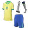 Youth Brazil Jersey Whole Kit Copa America Home - ijersey