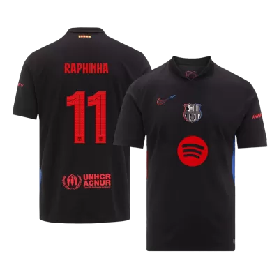 RAPHINHA #11 Barcelona Jersey 2024/25 Away - UCL (Spotify Logo Without Text) - ijersey