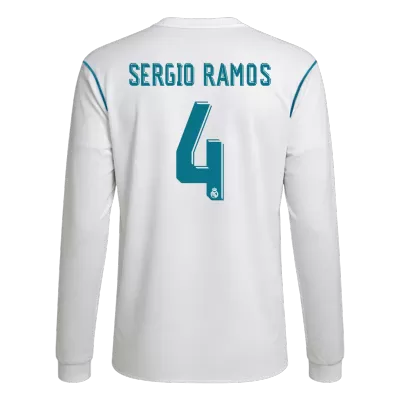 SERGIO RAMOS #4 Real Madrid Jersey 2017/18 Home Retro - Long Sleeve - ijersey