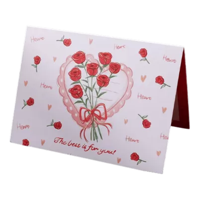 Custom Rose Heart Valentine's Day Card Red - ijersey