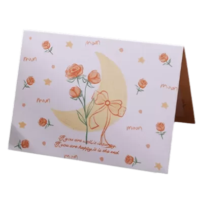 Custom Rose Moon Valentine's Day Card Yellow - ijersey