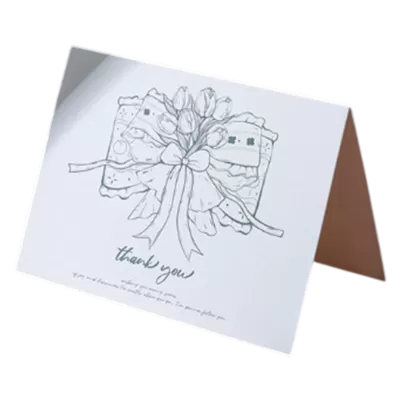 Custom Bow Tulip Thank You Anniversary Card Green - ijersey